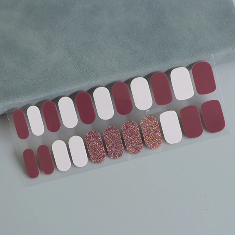 22finger Flash Sequin Nail Polish Gel Film ins Wind Waterproof Lasting Nail Sticker