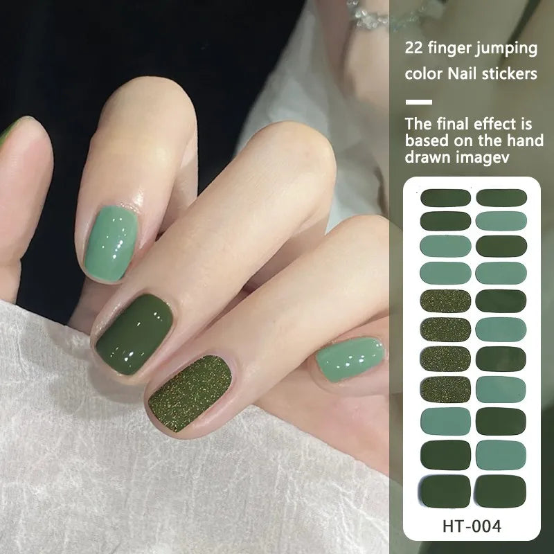 22finger Flash Sequin Nail Polish Gel Film ins Wind Waterproof Lasting Nail Sticker