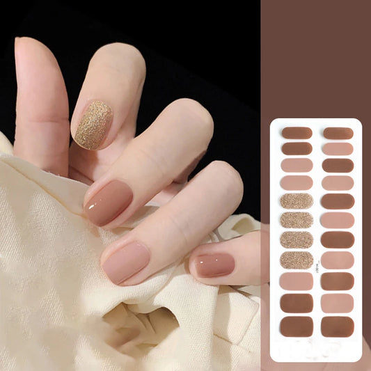 22finger Flash Sequin Nail Polish Gel Film ins Wind Waterproof Lasting Nail Sticker